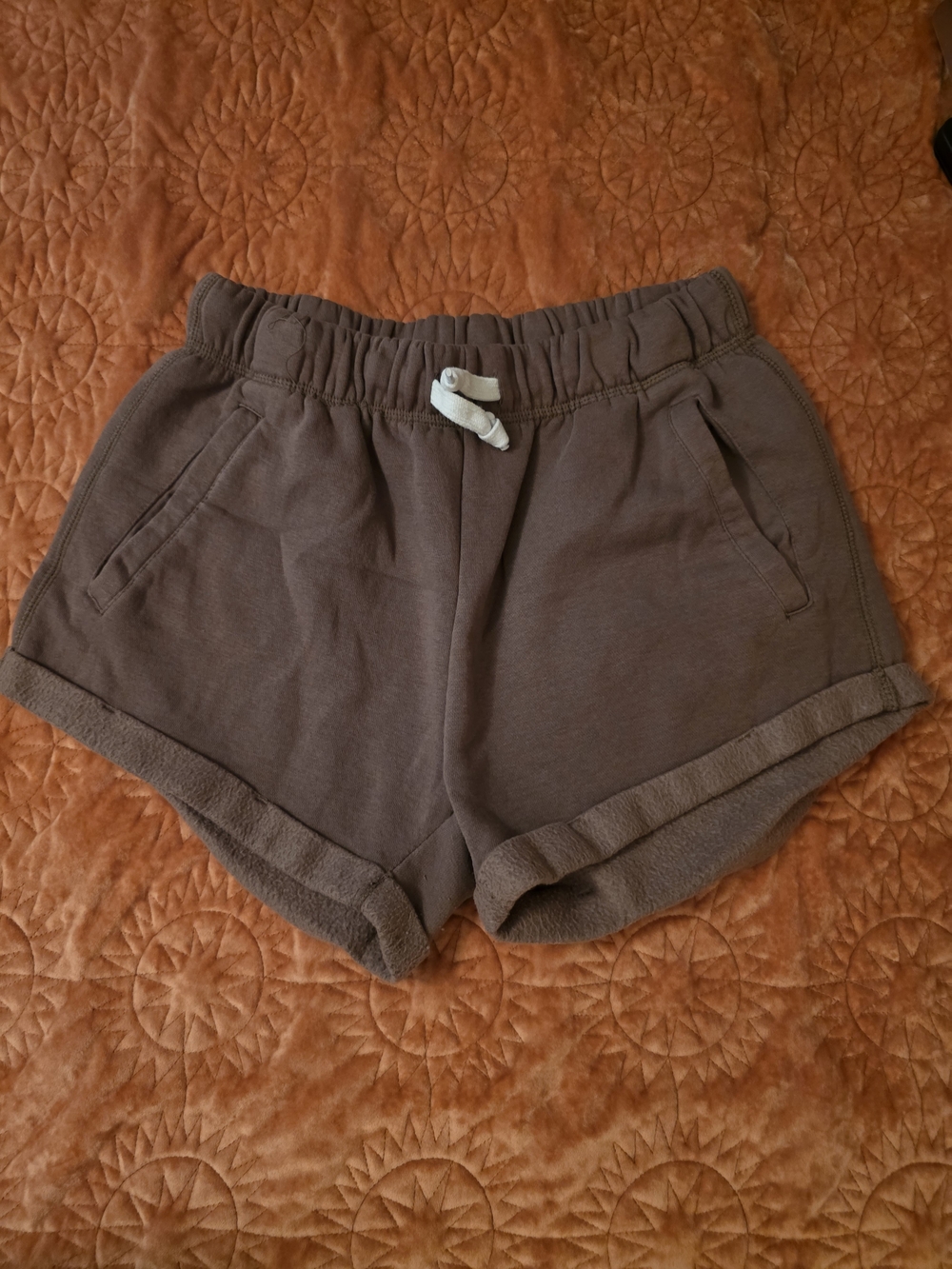 Women's Elastic-Waist Terry Athletic Shorts - Brown